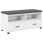 Panca per ingresso con cuscino Bianco 100 x 38 x 46 cm
