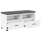 Panca per ingresso con cuscino Bianco 100 x 38 x 46 cm