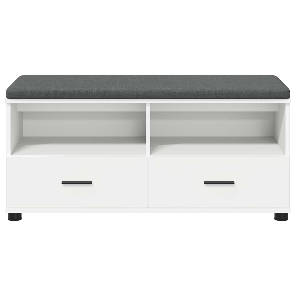 Panca per ingresso con cuscino Bianco 100 x 38 x 46 cm