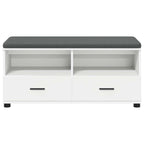 Panca per ingresso con cuscino Bianco 100 x 38 x 46 cm