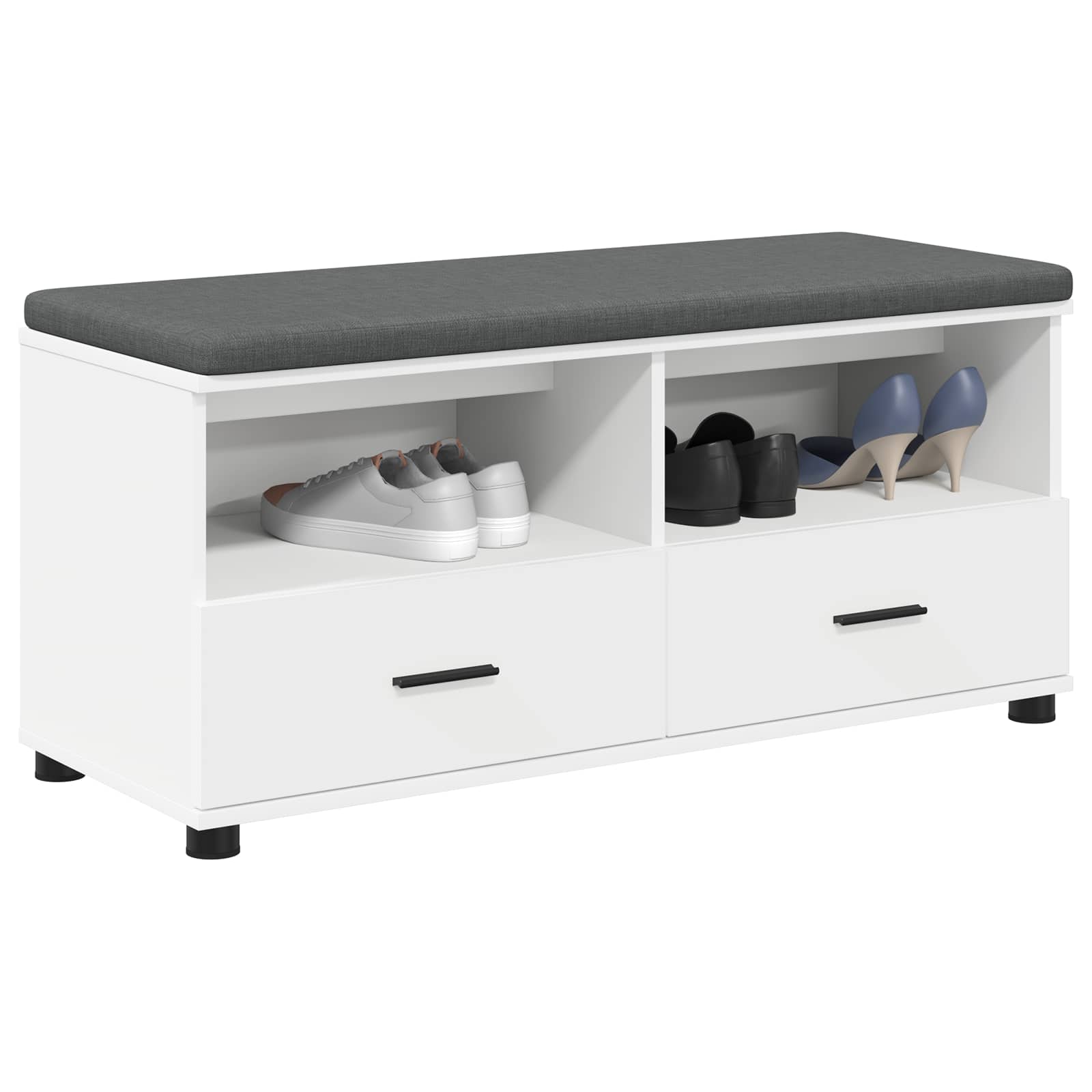 Panca per ingresso con cuscino Bianco 100 x 38 x 46 cm