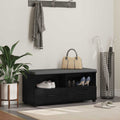 Panca per ingresso con cuscino Rovere Nero 100 x 38 x 46 cm