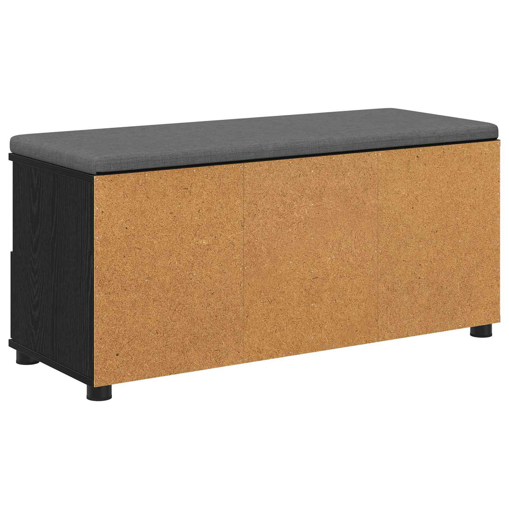 Panca per ingresso con cuscino Rovere Nero 100 x 38 x 46 cm