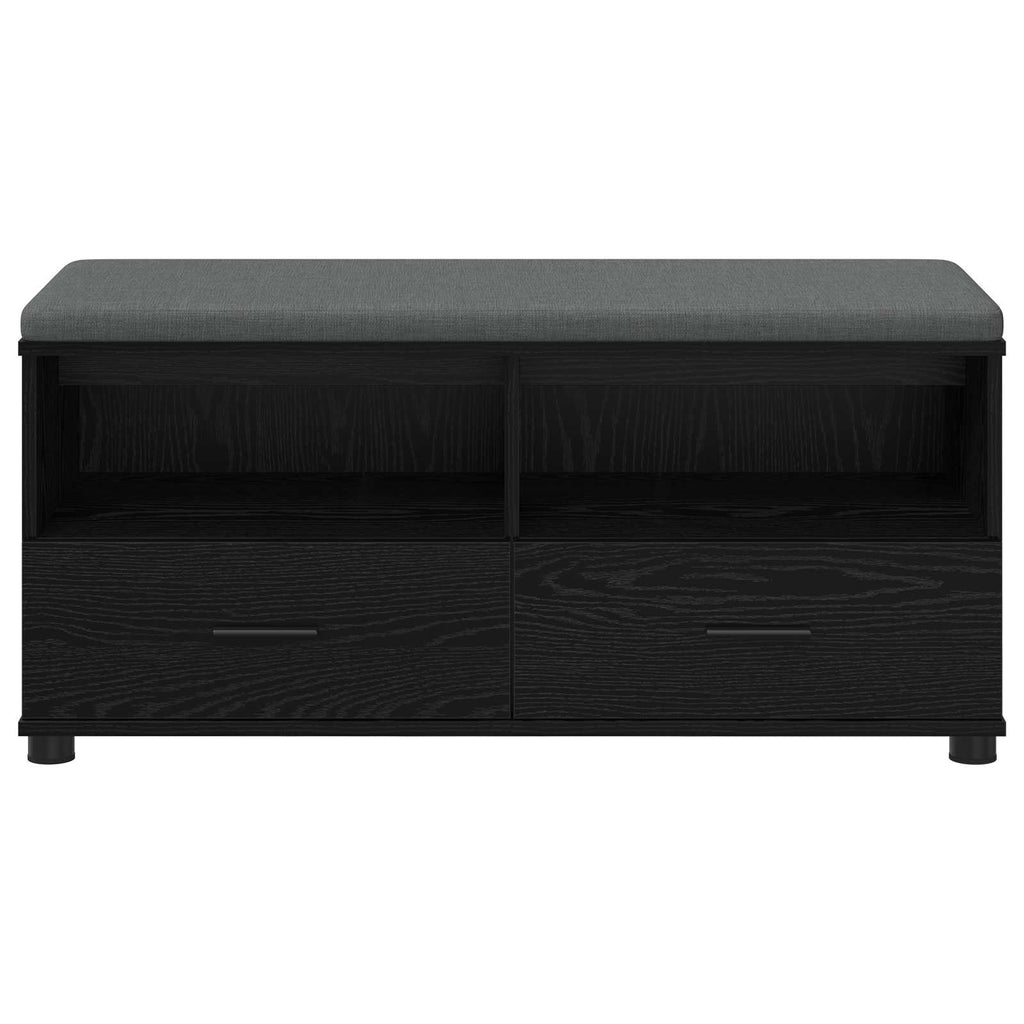 Panca per ingresso con cuscino Rovere Nero 100 x 38 x 46 cm