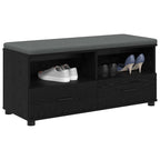 Panca per ingresso con cuscino Rovere Nero 100 x 38 x 46 cm