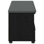 Panca per ingresso con cuscino Rovere Nero 100 x 38 x 46 cm