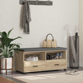 Panca per ingresso con cuscino Rovere Sonoma 100 x 38 x 46 cm