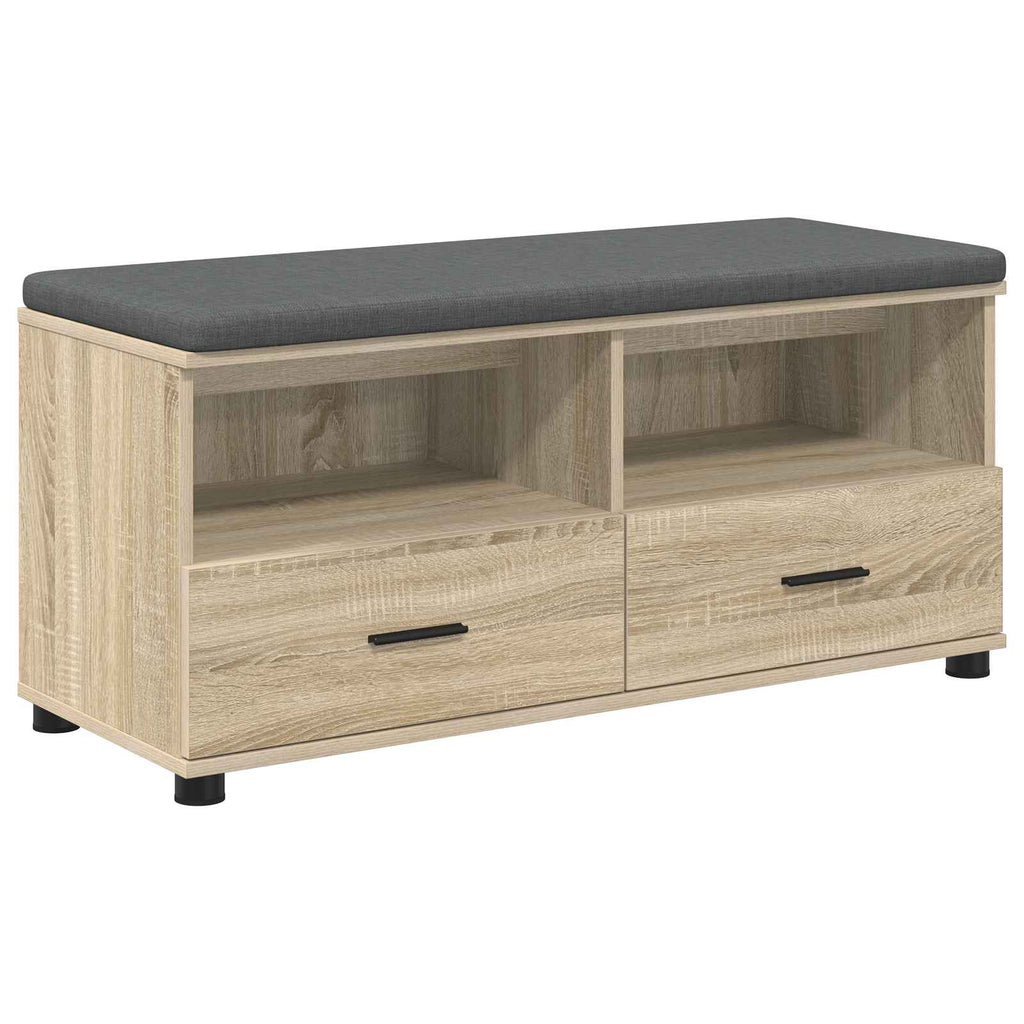 Panca per ingresso con cuscino Rovere Sonoma 100 x 38 x 46 cm