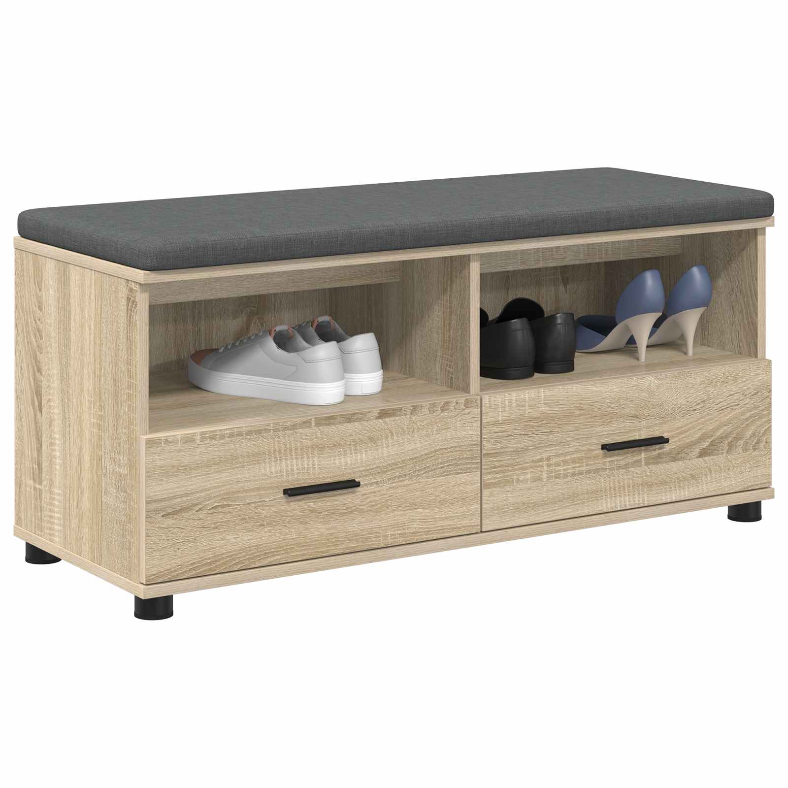 Panca per ingresso con cuscino Rovere Sonoma 100 x 38 x 46 cm