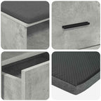 Panca per ingresso con cuscino Grigio Cemento 100 x 38 x 46 cm