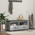 Panca per ingresso con cuscino Grigio Cemento 100 x 38 x 46 cm