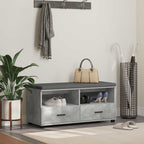 Panca per ingresso con cuscino Grigio Cemento 100 x 38 x 46 cm