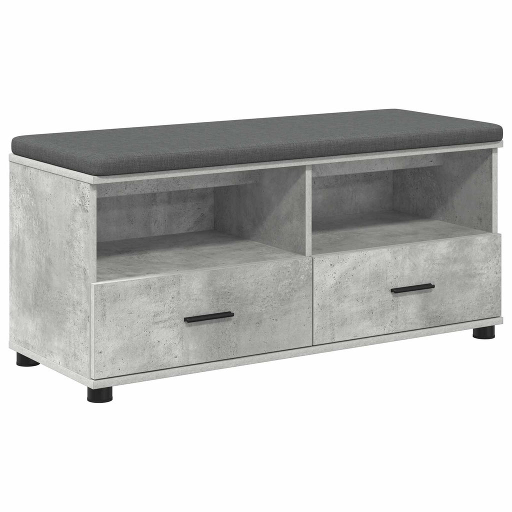 Panca per ingresso con cuscino Grigio Cemento 100 x 38 x 46 cm
