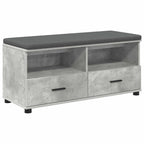 Panca per ingresso con cuscino Grigio Cemento 100 x 38 x 46 cm