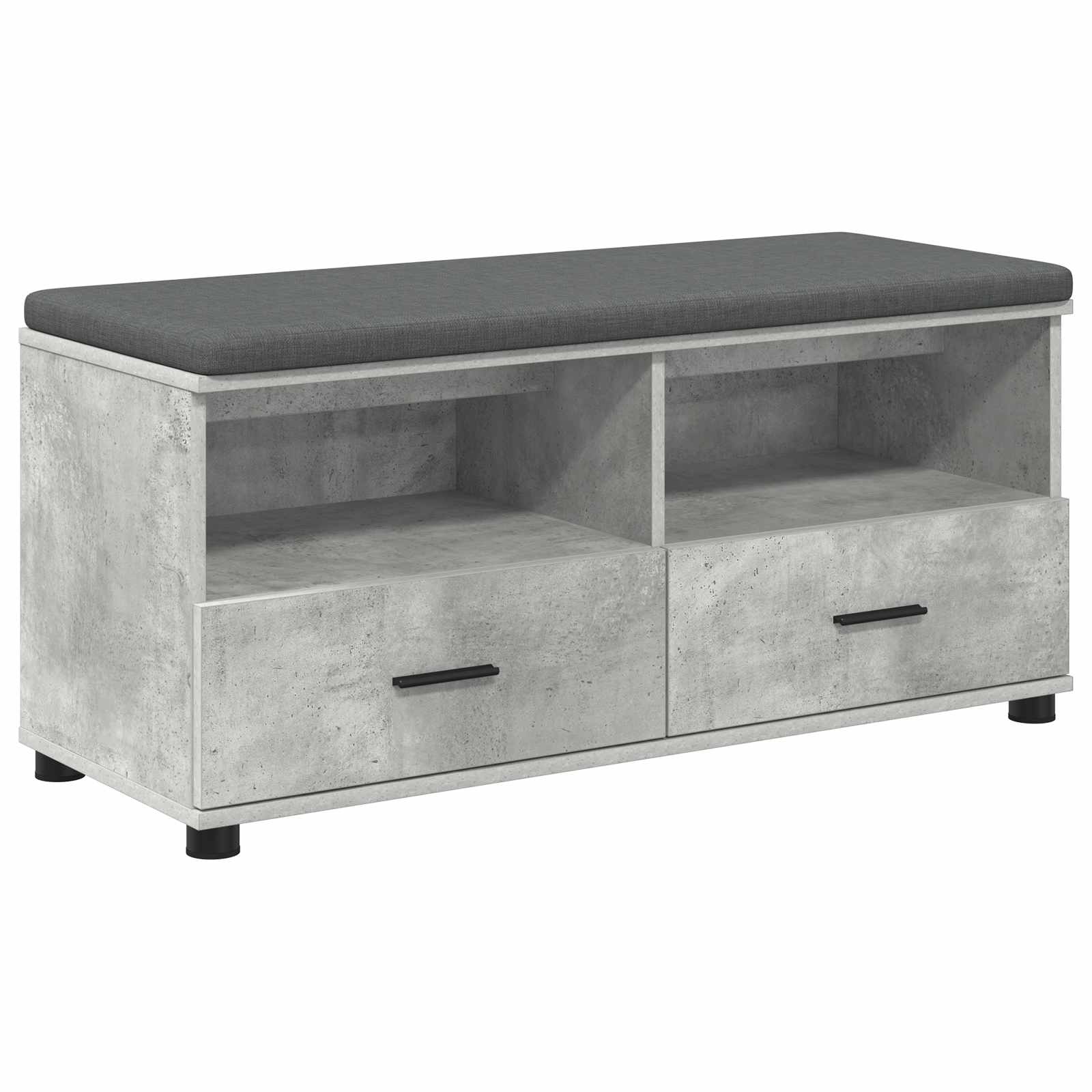 Panca per ingresso con cuscino Grigio Cemento 100 x 38 x 46 cm