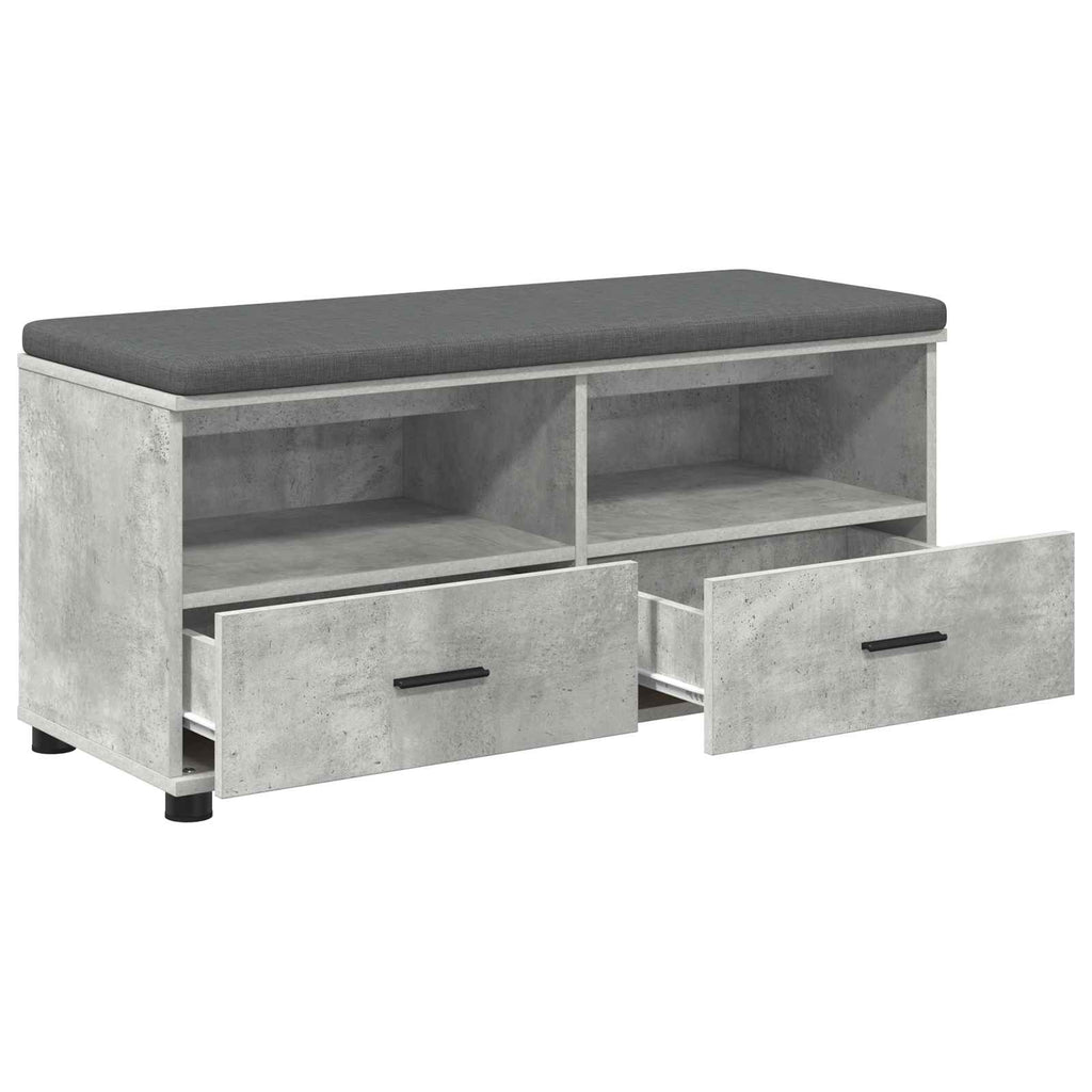 Panca per ingresso con cuscino Grigio Cemento 100 x 38 x 46 cm