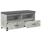 Panca per ingresso con cuscino Grigio Cemento 100 x 38 x 46 cm
