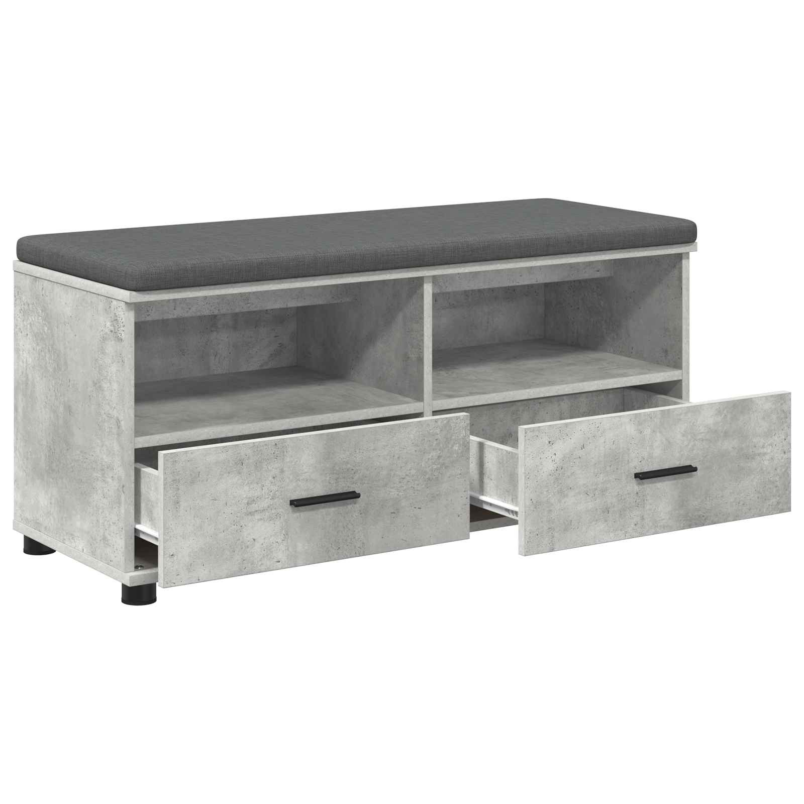 Panca per ingresso con cuscino Grigio Cemento 100 x 38 x 46 cm