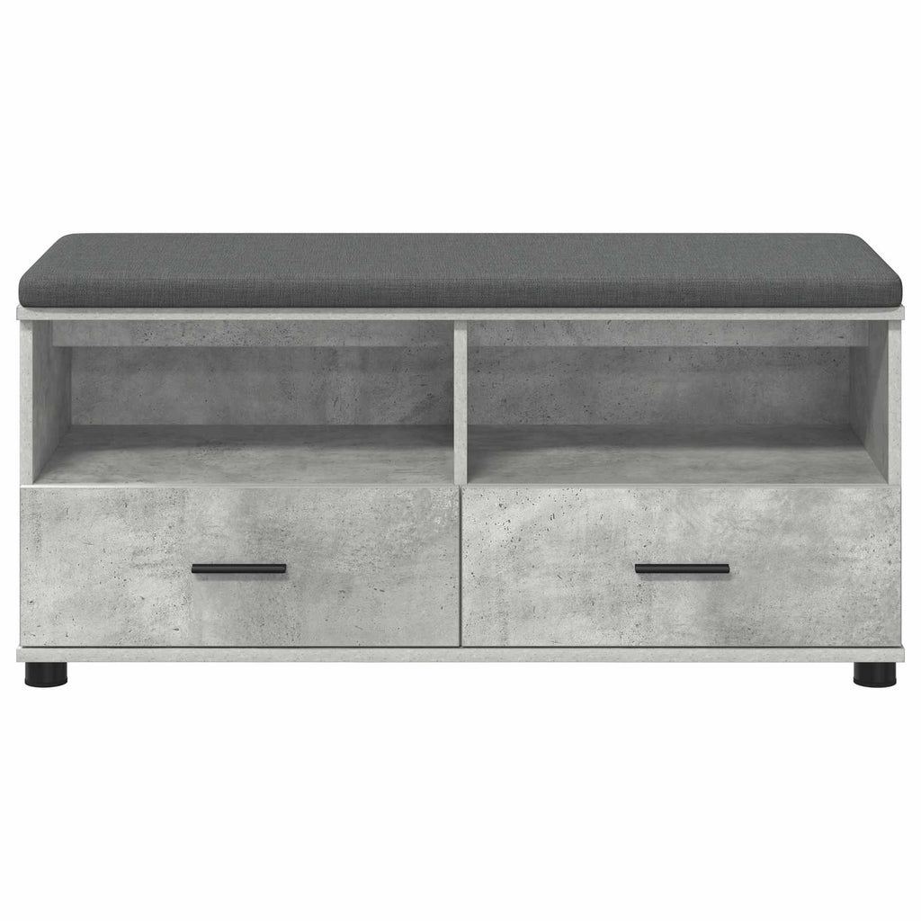 Panca per ingresso con cuscino Grigio Cemento 100 x 38 x 46 cm