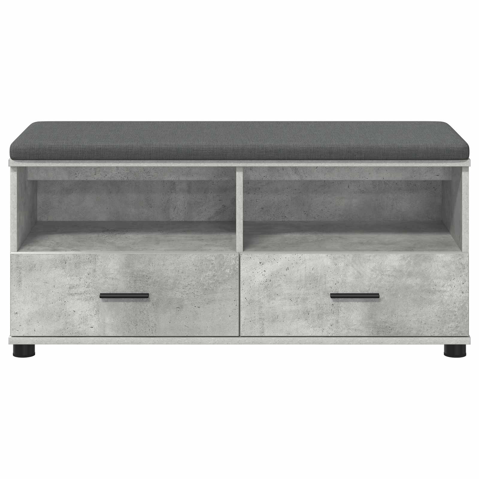 Panca per ingresso con cuscino Grigio Cemento 100 x 38 x 46 cm