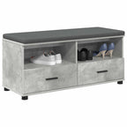Panca per ingresso con cuscino Grigio Cemento 100 x 38 x 46 cm