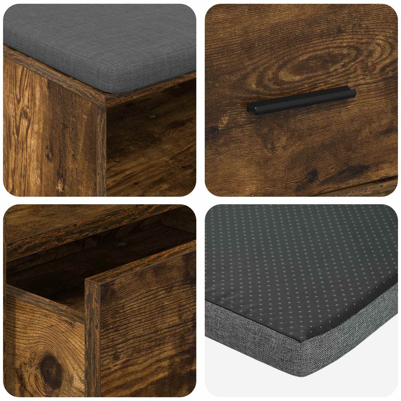 Panca per ingresso Quercia Affumicata 100 x 38 x 46 cm