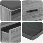 Panca per ingresso con cuscino Sonoma grigia 100 x 38 x 46 cm