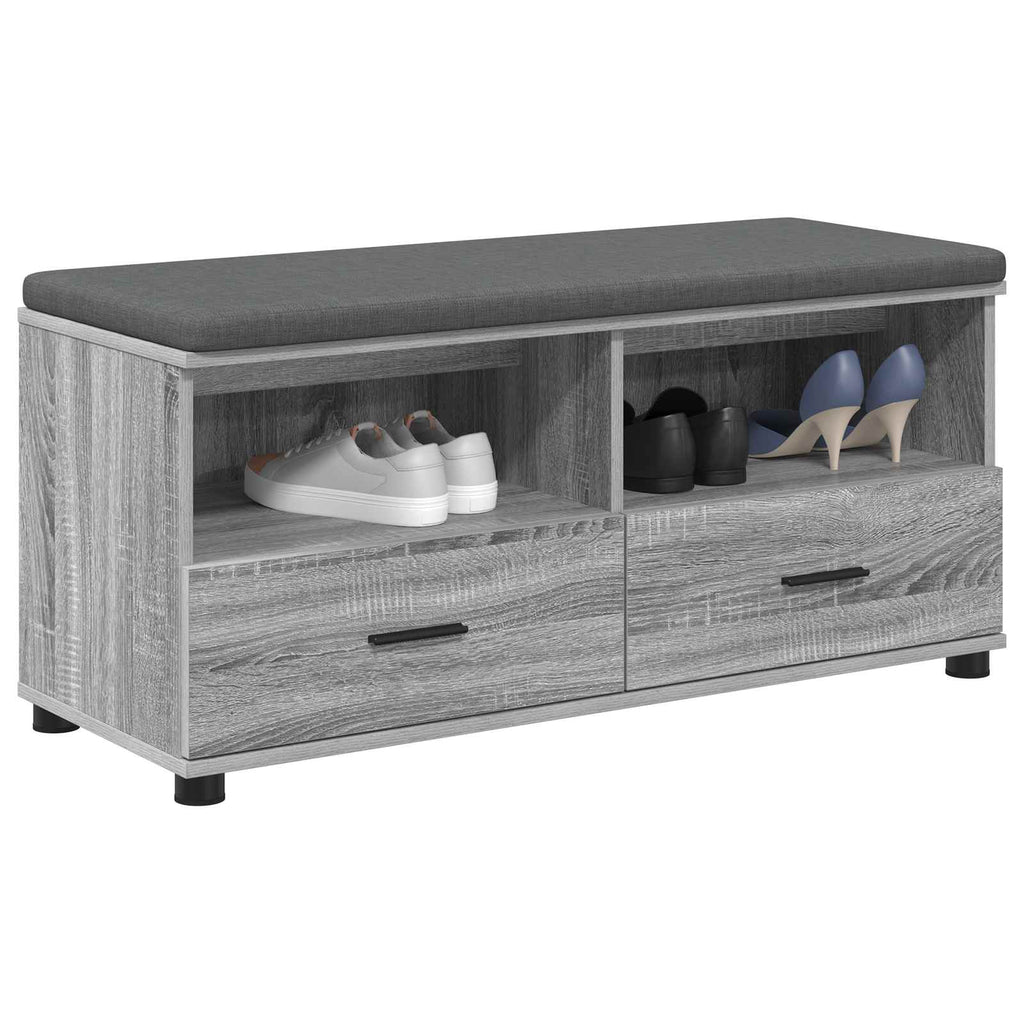 Panca per ingresso con cuscino Sonoma grigia 100 x 38 x 46 cm