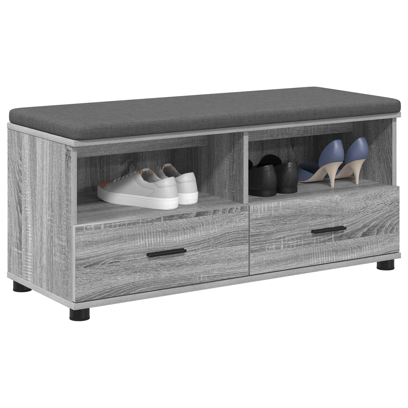 Panca per ingresso con cuscino Sonoma grigia 100 x 38 x 46 cm