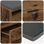 Panca per ingresso con cuscino Legno vecchio 100 x 38 x 46 cm