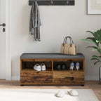 Panca per ingresso con cuscino Legno vecchio 100 x 38 x 46 cm