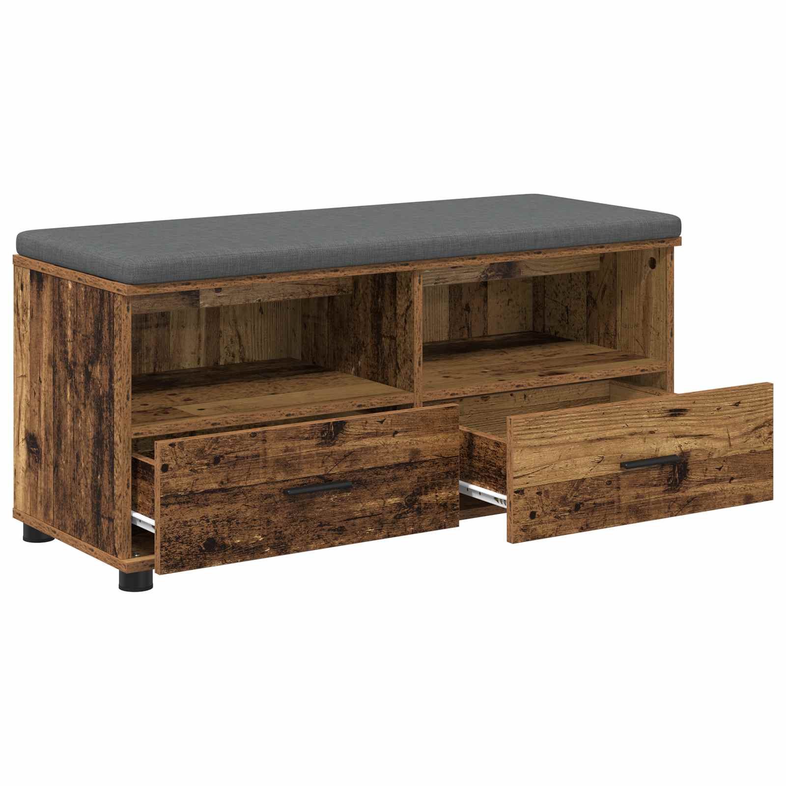 Panca per ingresso con cuscino Legno vecchio 100 x 38 x 46 cm