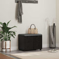 Panca per ingresso con cuscino Rovere Nero 60 x 38 x 46 cm