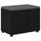 Panca per ingresso con cuscino Rovere Nero 60 x 38 x 46 cm