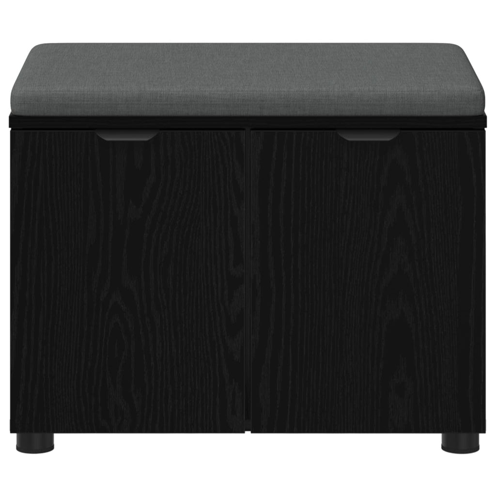 Panca per ingresso con cuscino Rovere Nero 60 x 38 x 46 cm