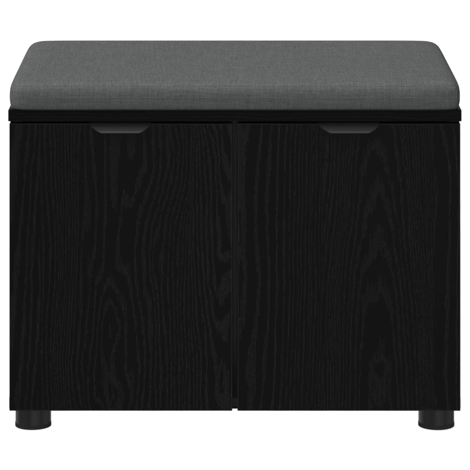 Panca per ingresso con cuscino Rovere Nero 60 x 38 x 46 cm