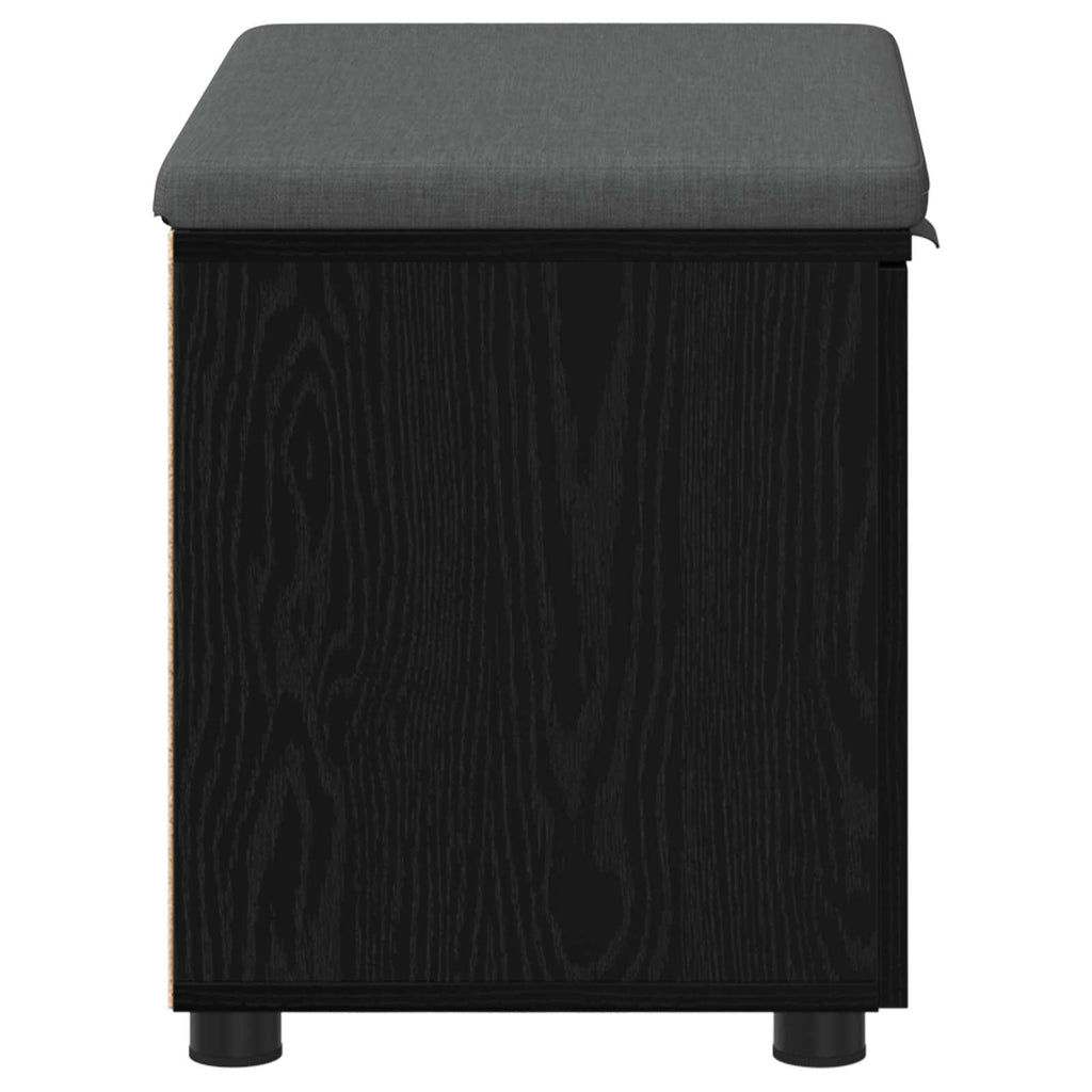 Panca per ingresso con cuscino Rovere Nero 60 x 38 x 46 cm