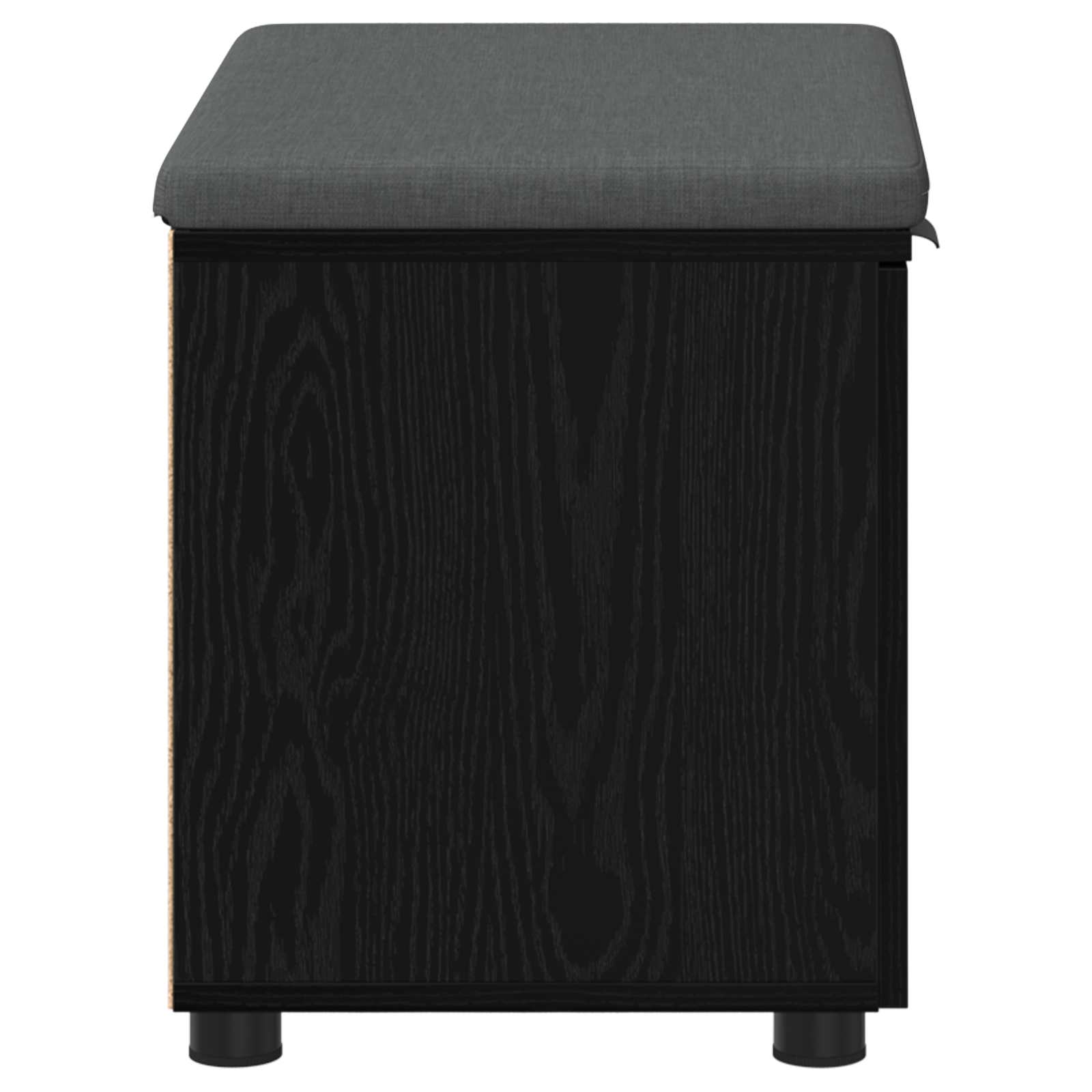 Panca per ingresso con cuscino Rovere Nero 60 x 38 x 46 cm