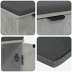 Panca per ingresso con cuscino Grigio Cemento 60 x 38 x 46 cm