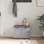 Panca per ingresso con cuscino Grigio Cemento 60 x 38 x 46 cm