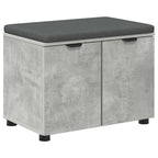 Panca per ingresso con cuscino Grigio Cemento 60 x 38 x 46 cm