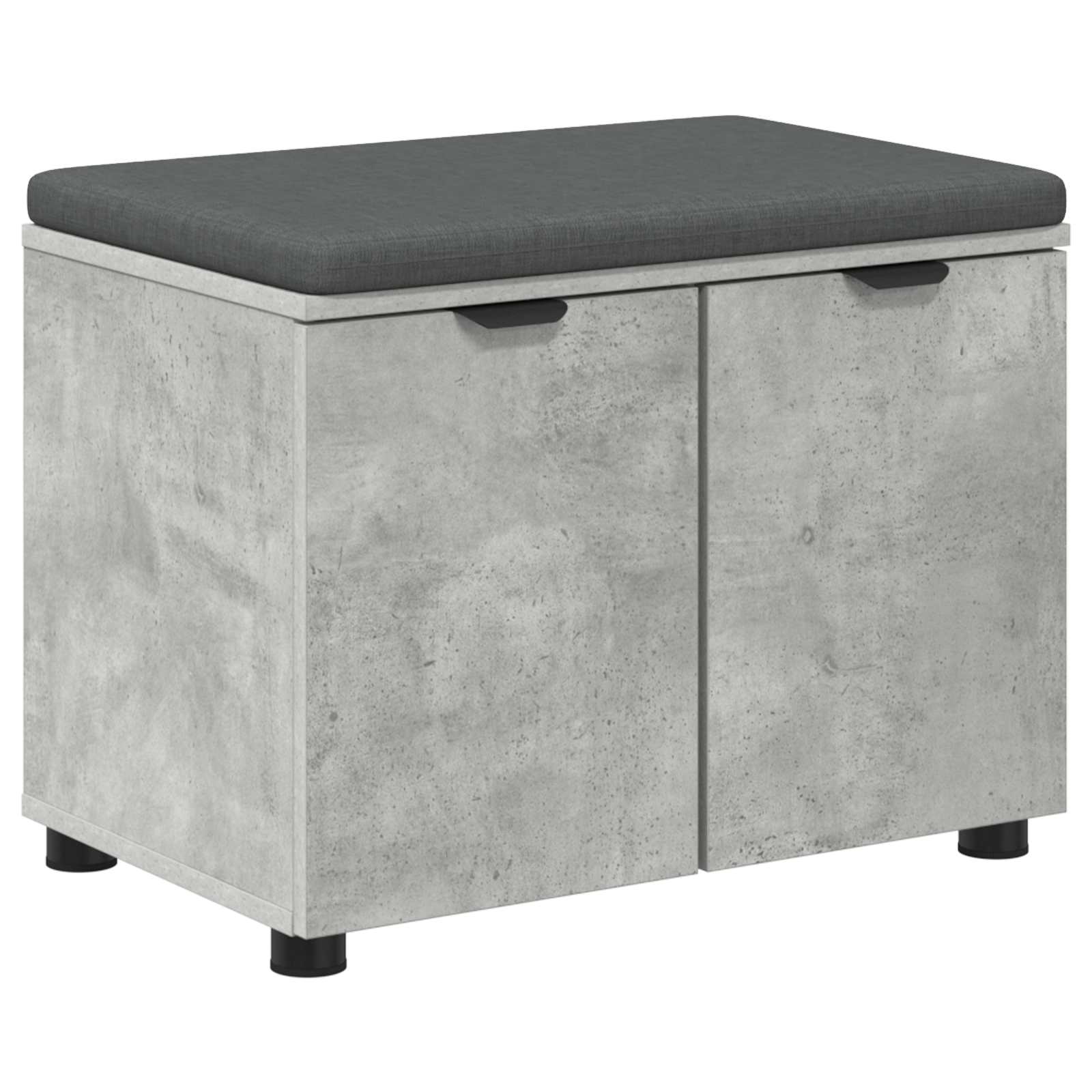 Panca per ingresso con cuscino Grigio Cemento 60 x 38 x 46 cm
