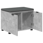 Panca per ingresso con cuscino Grigio Cemento 60 x 38 x 46 cm