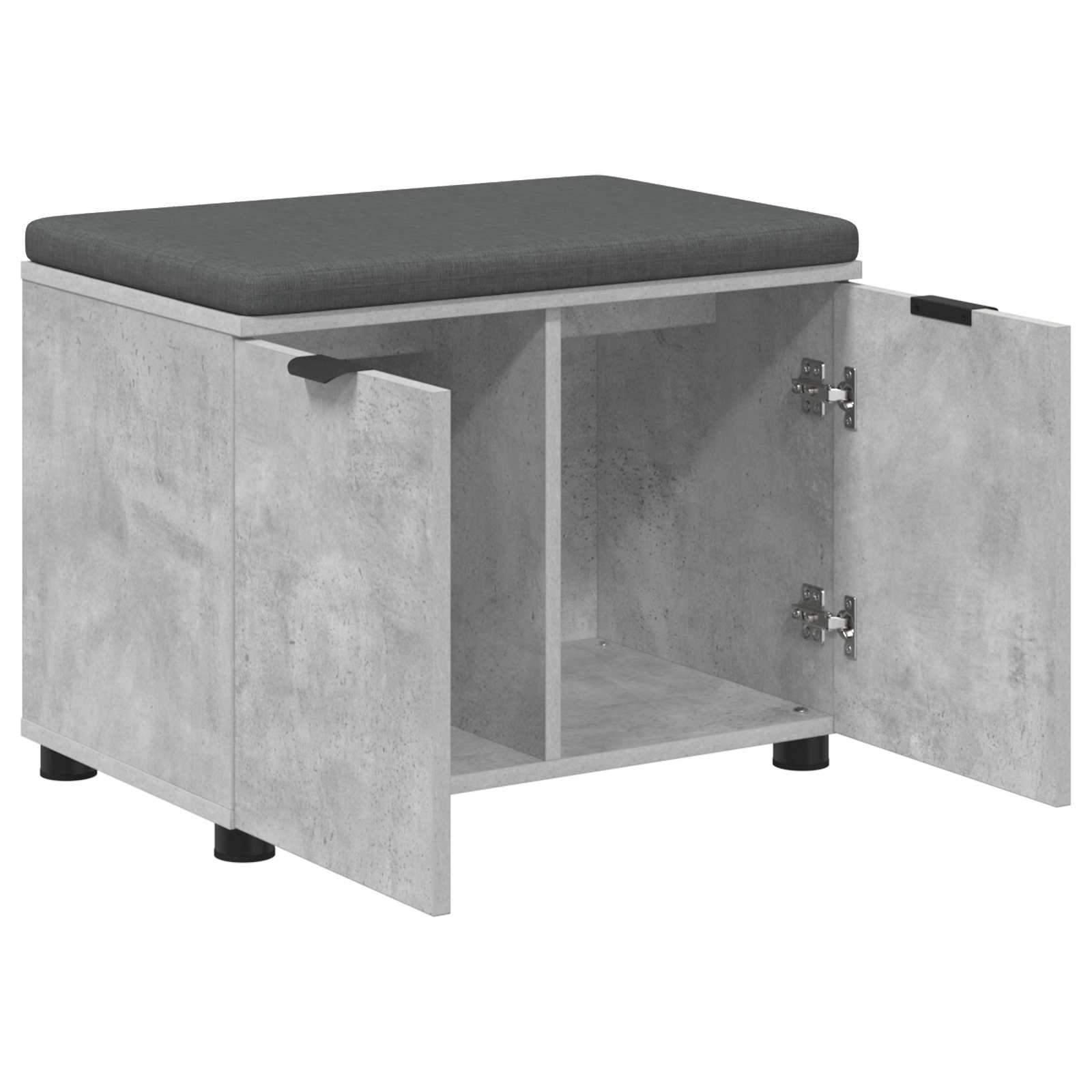 Panca per ingresso con cuscino Grigio Cemento 60 x 38 x 46 cm