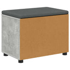 Panca per ingresso con cuscino Grigio Cemento 60 x 38 x 46 cm