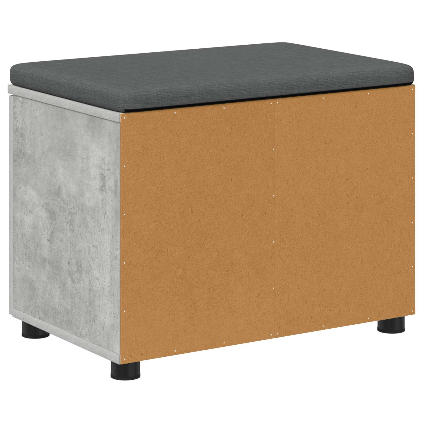 Panca per ingresso con cuscino Grigio Cemento 60 x 38 x 46 cm