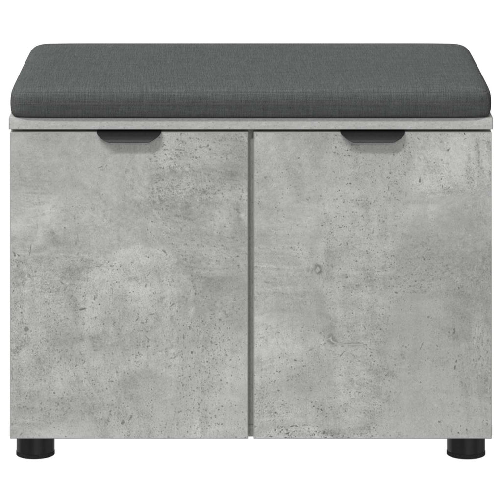 Panca per ingresso con cuscino Grigio Cemento 60 x 38 x 46 cm