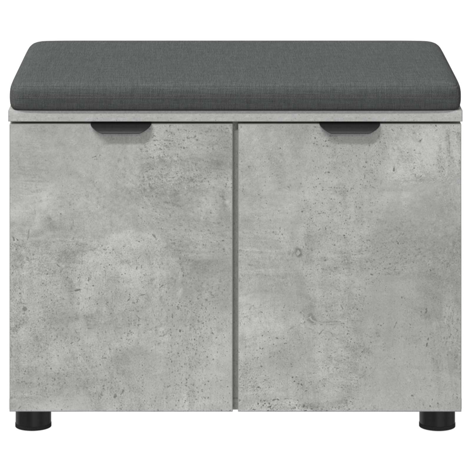 Panca per ingresso con cuscino Grigio Cemento 60 x 38 x 46 cm