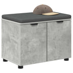 Panca per ingresso con cuscino Grigio Cemento 60 x 38 x 46 cm