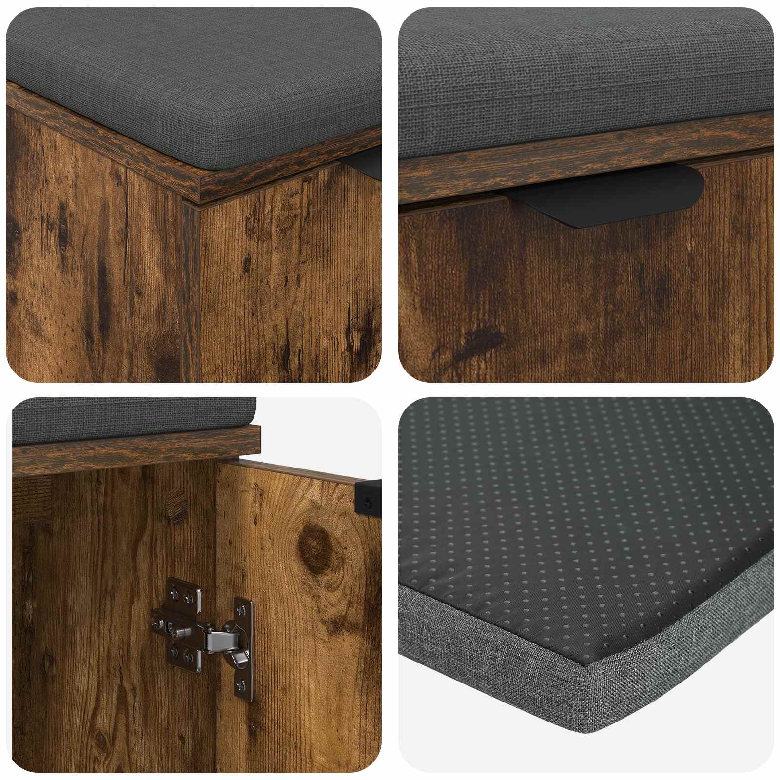 Panca per ingresso con porta Quercia Affumicata 60 x 38 x 46 cm